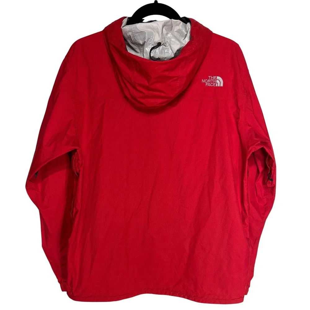 The North Face Mens HyVent 2.5L Windbreaker Jacket Red Hooded Shell Size Medium